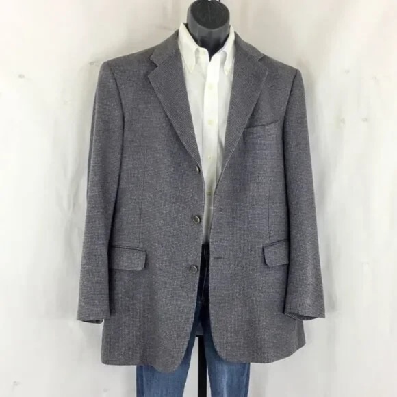 Coppley 100% Cashmere Bocelli 3112 3 Button Nailshead Check Sport Coat - 42 Long - Picture 2 of 13